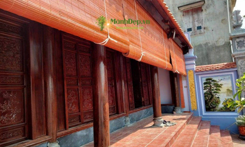 lắp đặt mành tre trúc chống nắng tại Ninh Bình