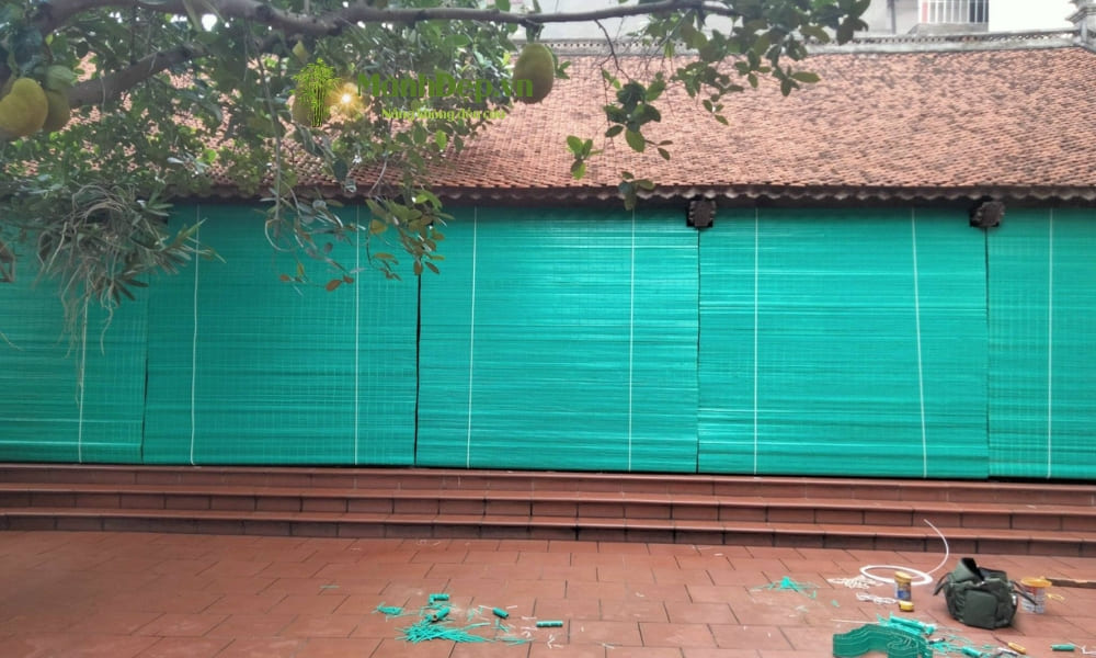 lắp đặt mành tre trúc chống nắng tại Ninh Bình
