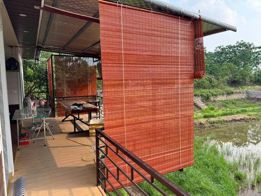 Hình ảnh lắp đặt mành tre trúc chống nắng tại Bắc Ninh