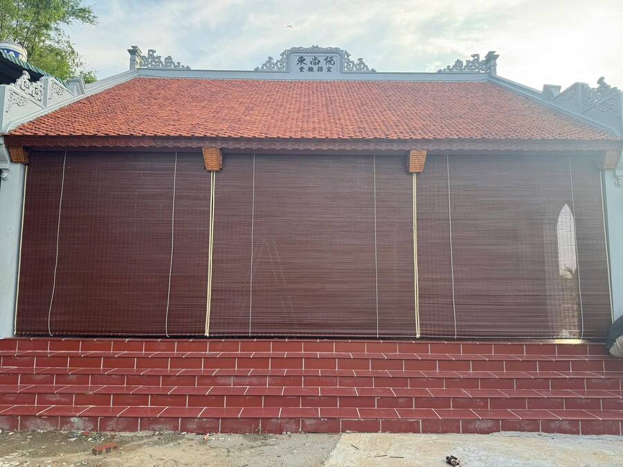 Hình ảnh lắp đặt mành tre trúc chống nắng tại Bắc Ninh